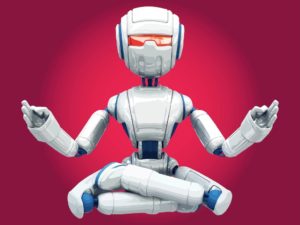 Robot Red Meditating