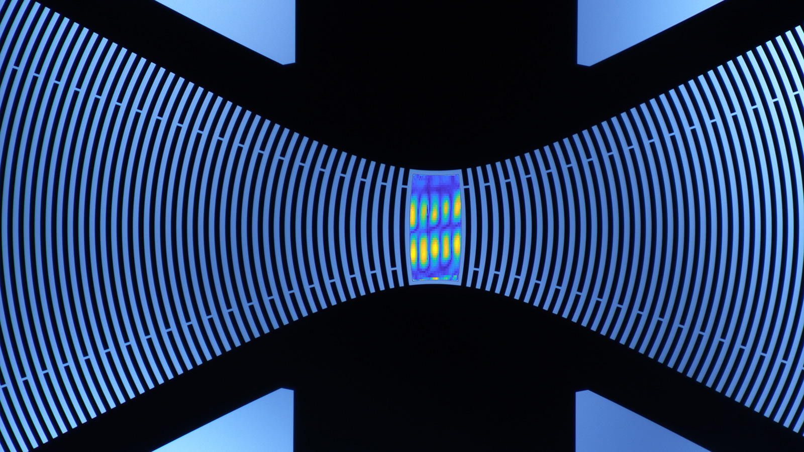 Photograph of the acoustic chip used to generate and control sound waves.